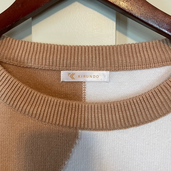 KIRUNDO Zebra Striped Print Color Block Knit Pullover Sweater, NWOT, Sz Large - Picture 6 of 10